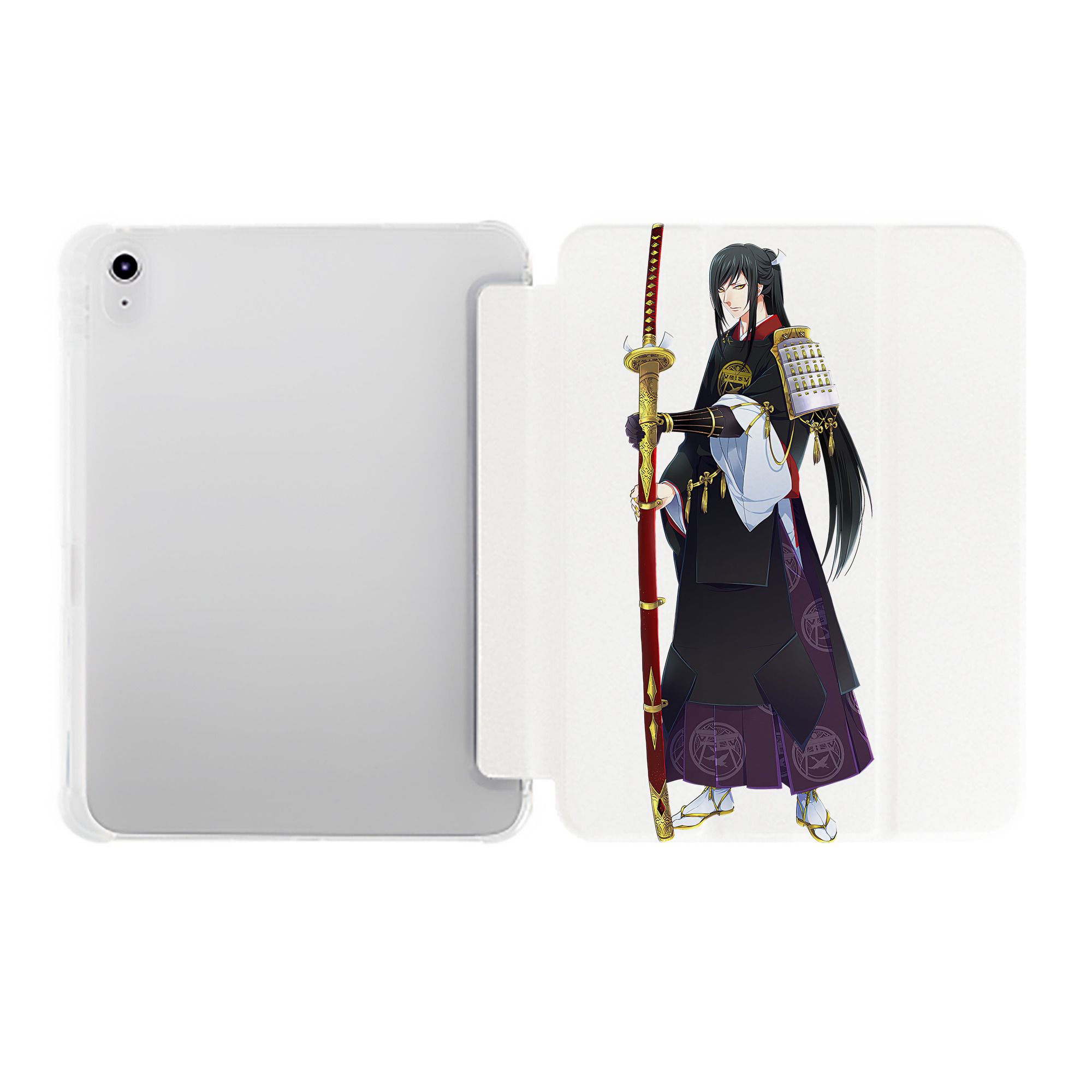 （画像用） 刀剣乱舞 Touken Ranbu IPad ケース ペン収納付き 三つ折りスタンド PUレザー×シリコン 対応機種9.5/10.5/10.9インチ
